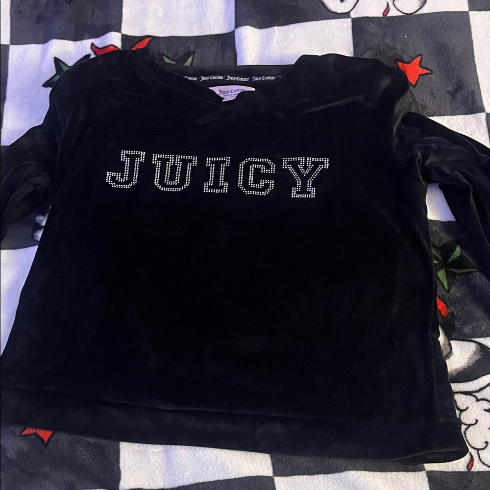 Juicy Couture Black Velvet Sweatshirt